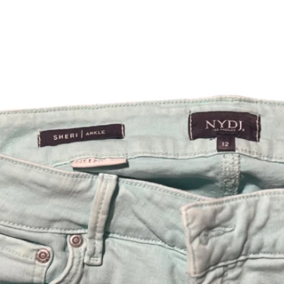 NYDJ Turquoise Ankle Length Pants Ankle Cut Off/Rip - Picture 5 of 7